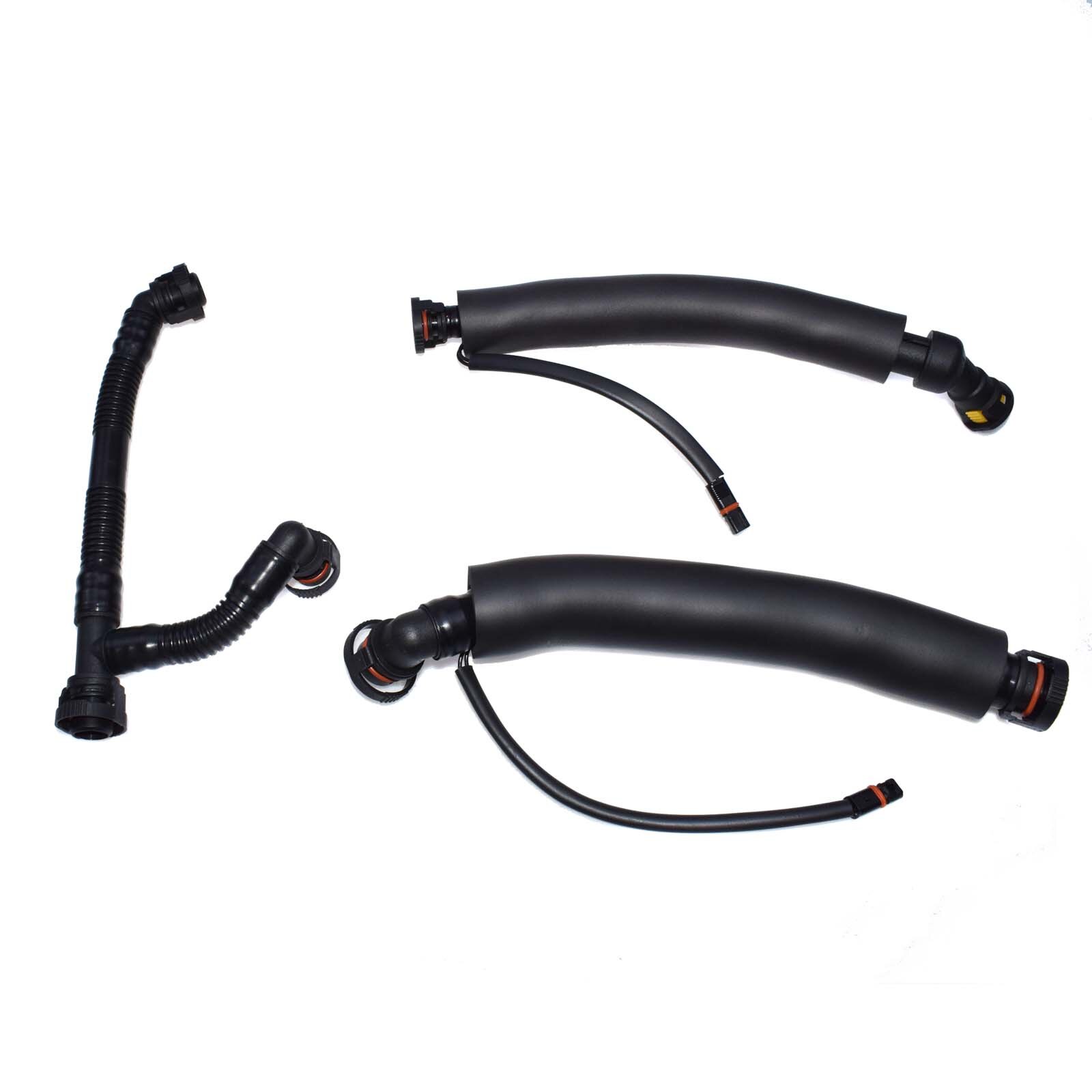 WOLFIGO 3 Pcs Set Crankcase Breather Vent Hoses For BMW 3 5 6 7 E60 E61