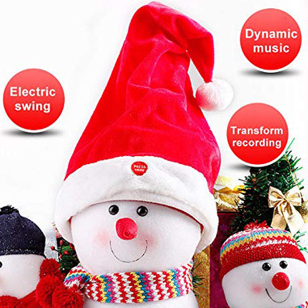Electric Christmas Hat Swing Tail Adjustable Electric Music Novelty Funny Cartoon Hat Cosplay Christmas For Kids portable