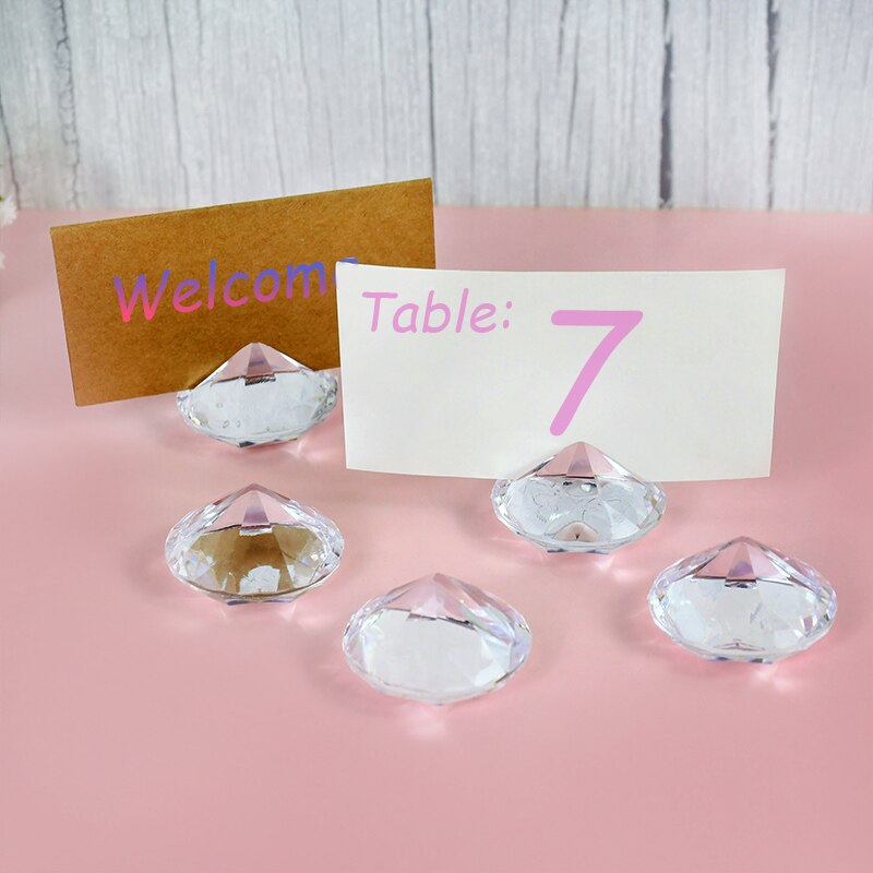 5Pcs Crystal Diamond Kaarthouder Tafel Nummer Houder Stand Naam Zitplaatsen Labels Placecard Clips Foto Foto Kaarten Display Stand