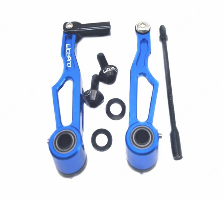 Litepro 412 Folding Bike Short Arm Short-leg V-brake CNC Super Light Long Arm Long-leg V Brake Clamp Modified Brakes: long leg blue