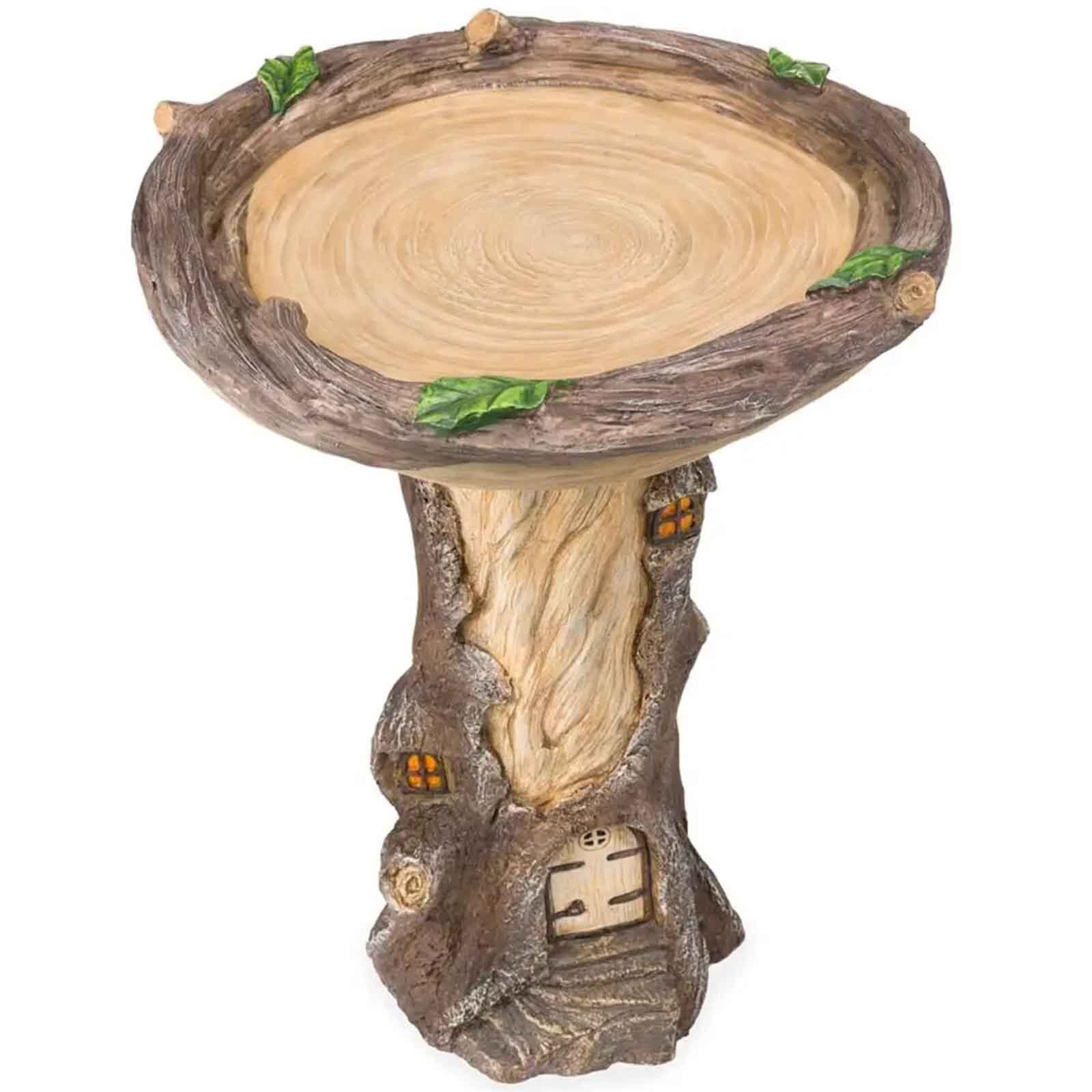 Resin Tree Birdbath Polyresin Antique Garden Bird Bath For Home Garden Yard Garden Decoration Outdoor Gardening Yard Decor