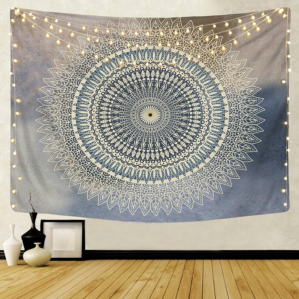 Tapiz de Mandala para colgar en la pared decoración de pared para el hogar, tapices psicodélicos Hippie, tapiz de Luna nocturna, alfombra colgante para pared, novedad de: 2