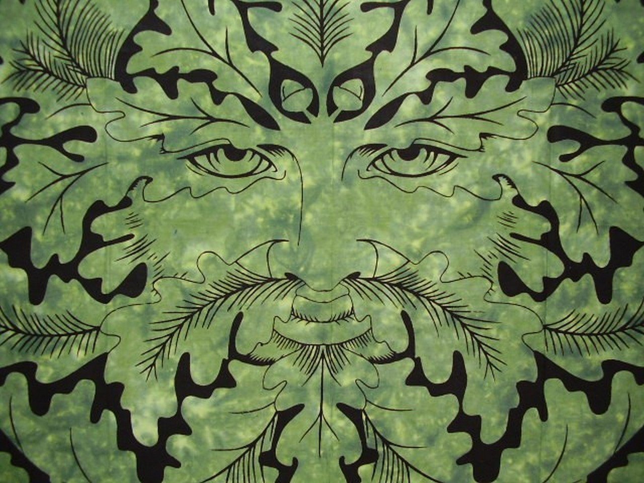 Greenman Tapestry Bedspread Full Green