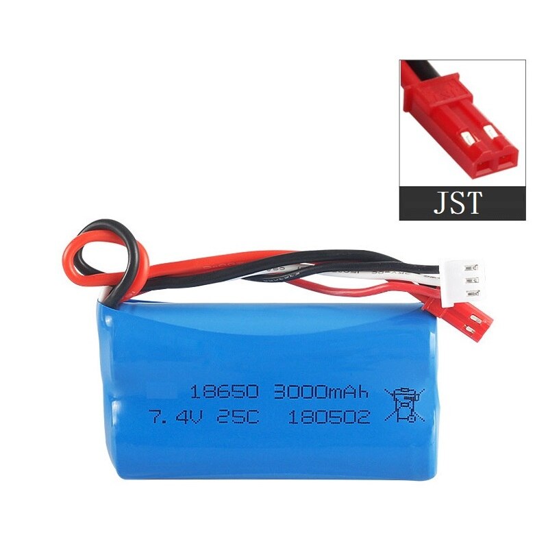 Batería lipo de 7,4 V y 3000mah, 18650, 2S T, enchufe para Q46 Wltoys 10428 /12428/12423, accesorios de repuesto para coche RC, batería de alta capacidad de 7,4 V