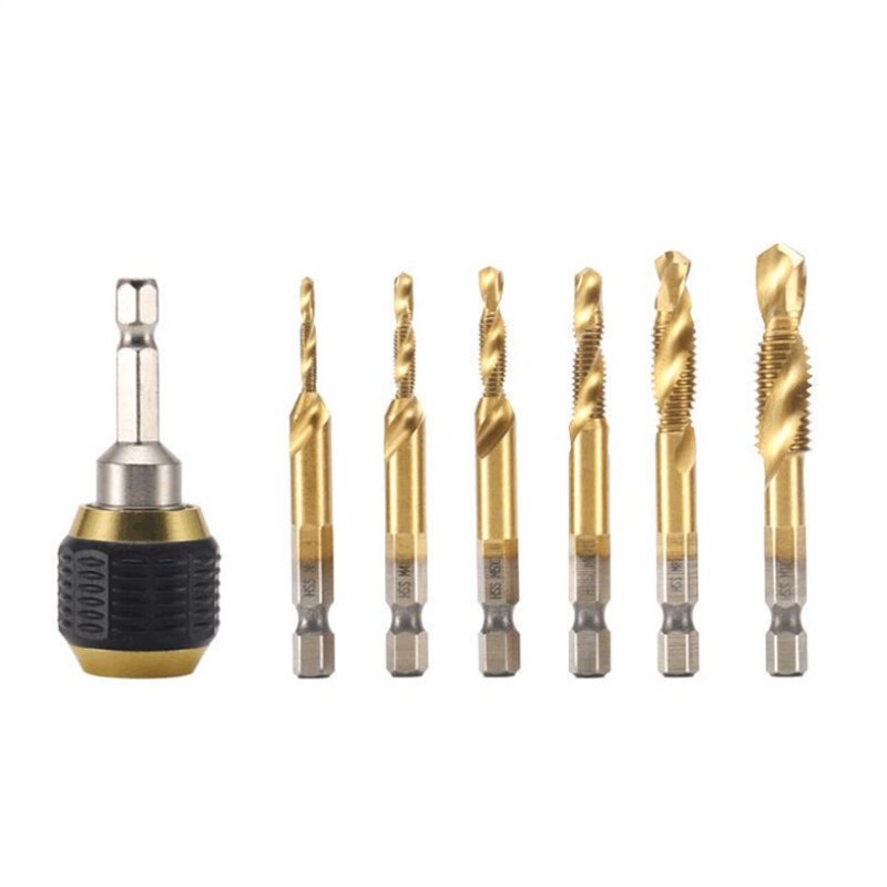 Hexagonal Shank Quick Coupling Self-locking Chuck Adapter Screw Thread Tap Drill: D