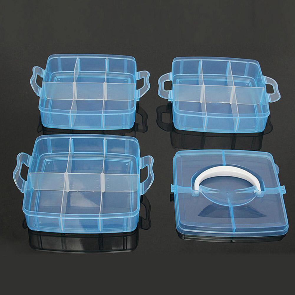 3 schichten 18 Fächer Klar Lagerung Kasten Container Schmuck Korn Organizer fallen Lagerung Kasten Container Schmuck Korn Organizer Ca
