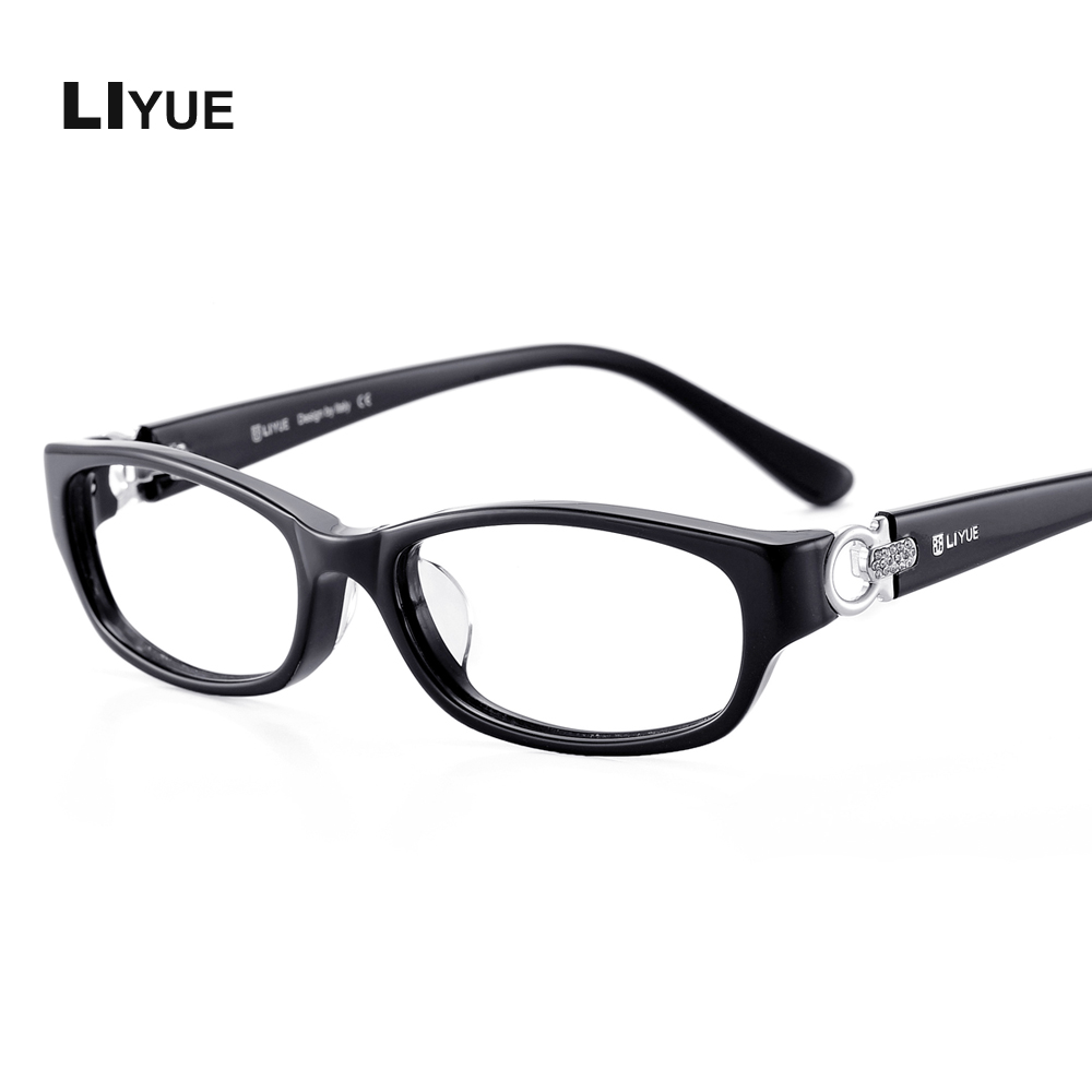 Asetaatti silmälasien kehys naisille optinen kirkas linssi lukulasien kehys silmälasien kehykset silmälasit myopia silmälasit: Musta