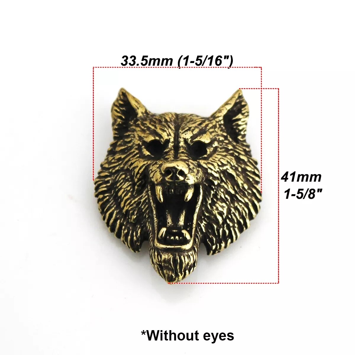 1Pcs Messing Wolf Demon Duivel Conchos Screwback Materiaal Dier Hoofd Lederen Tas Portemonnee Keten Knop Klinknagel Connector: A3 without eyes