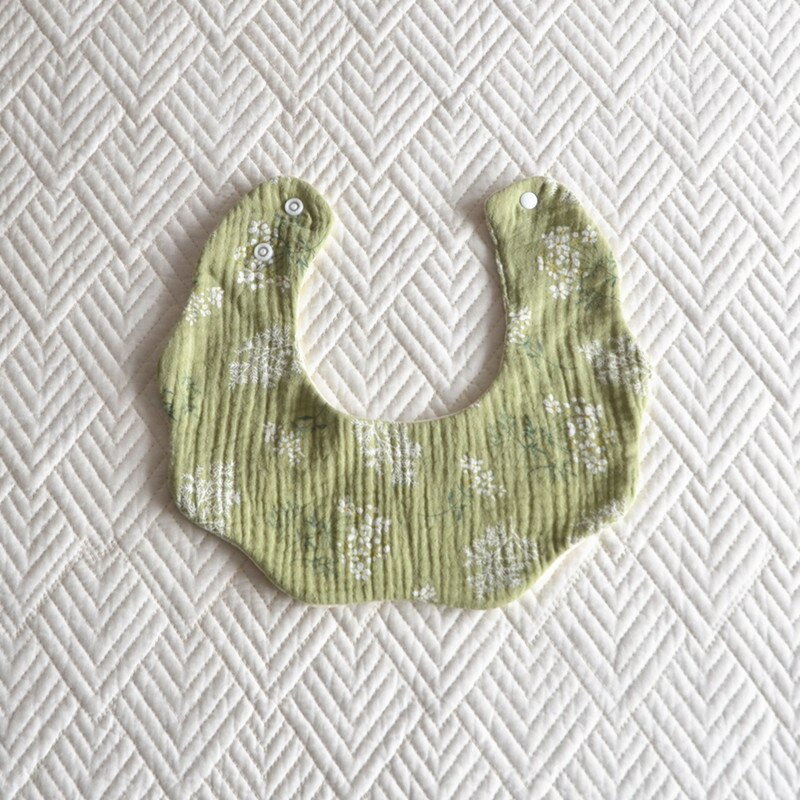 Bavaglini per neonati con rotazione a 360 gradi simpatico cartone animato neonato Bandana bavaglino fiore rutto stoffa morbido neonato ragazzo ragazze saliva asciugamano: verde