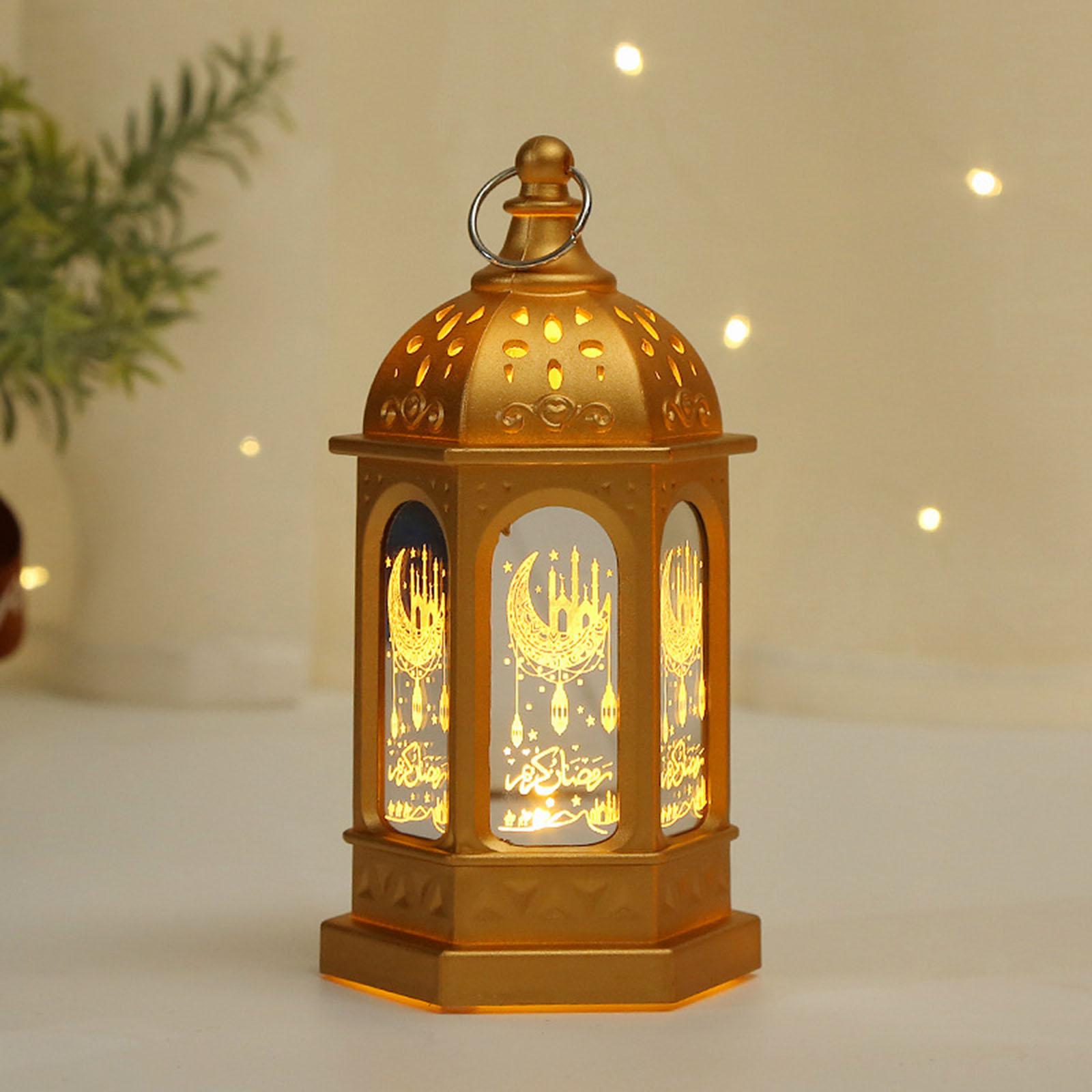 LED Lanterns Ramadan Lantern Lamp for Hanging for Event Decor: golden