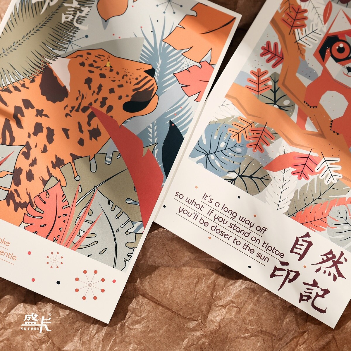 30 feuilles/Set mignon animaux et Nature carte postale empreinte naturelle carte de voeux anniversaire carte carte Message