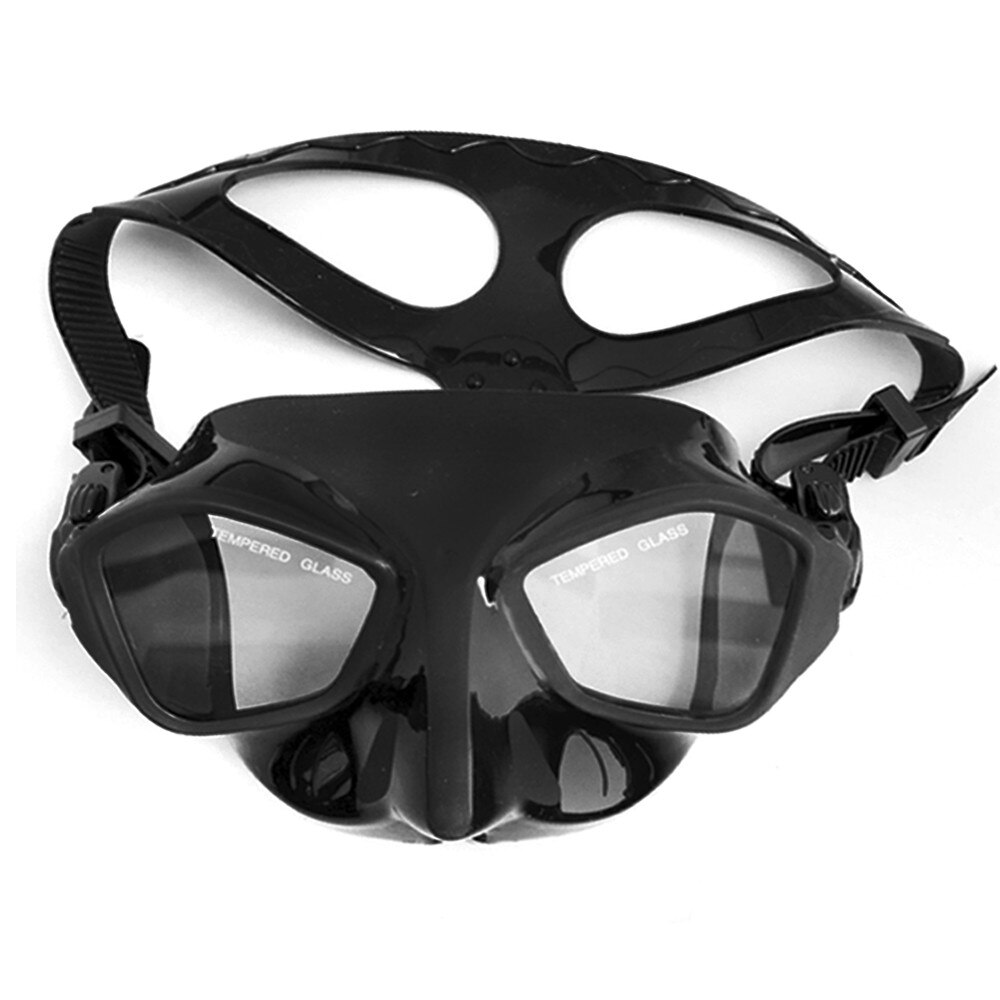 Top dykning gear lav volumen spearfishing maske og fleksibel silikone snorkel dykningssæt sort snorkel maske sæt til voksen