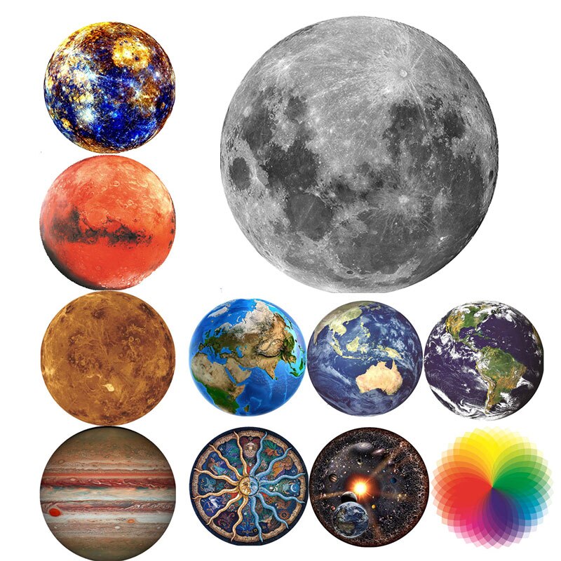 1000 Piece Jigsaw Puzzle Star Space Rainbow Round Puzzle Moon Earth Flat Puzzle Adult Kids Adult DIY Educational Children's Toy