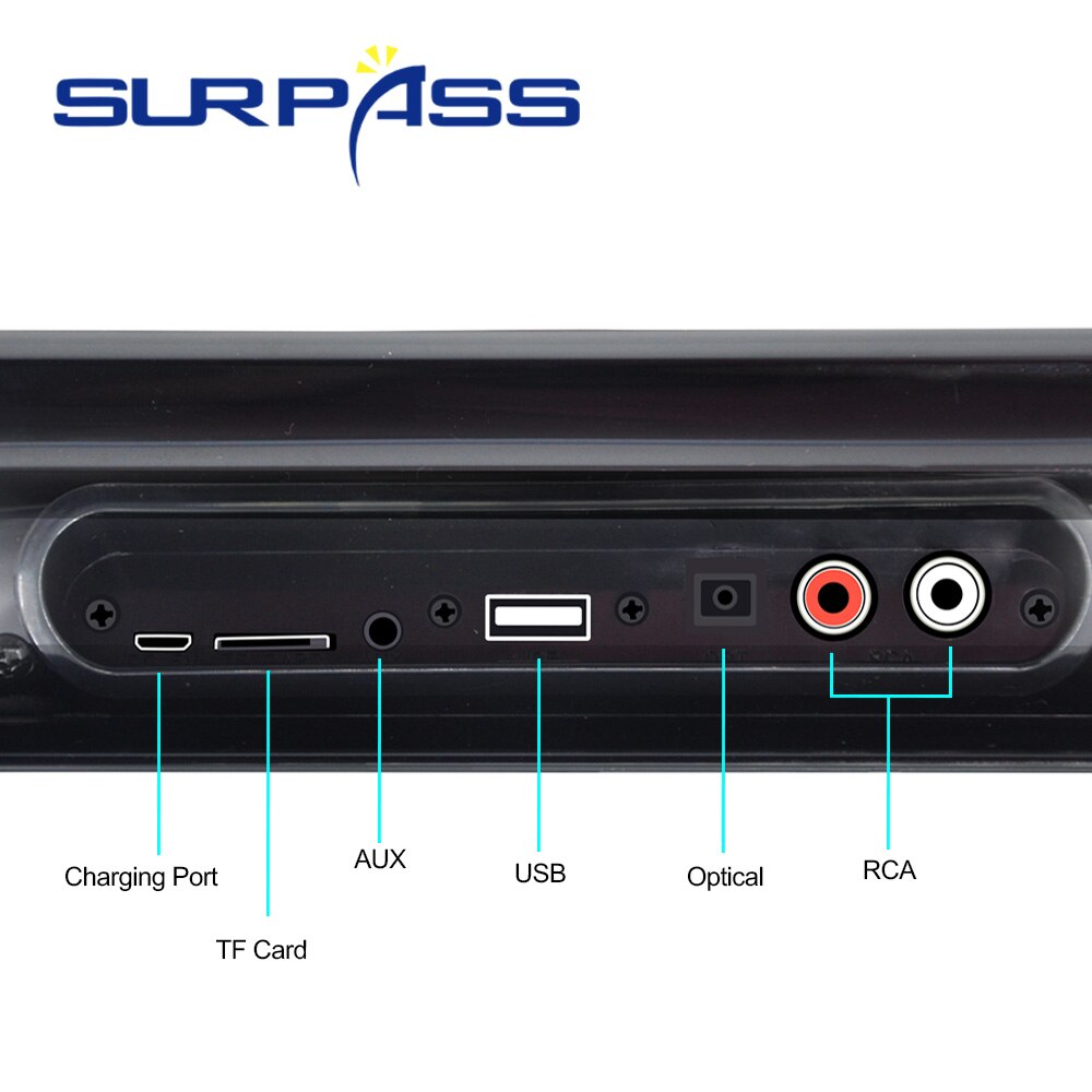 Home Theater Sound Systeem Bt 5.0 Soundbar Portabl Draadloze Stereo Speaker Box 20W Kolom Surround Bass Wandmontage luidsprekers