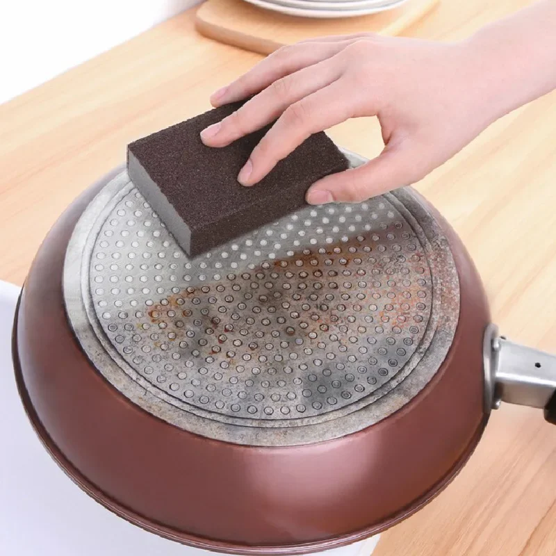 Detergente per spazzole per pulizia cucina, spugna in carborundum da 4 pezzi per rimuovere sporco e ruggine, accessori da cucina