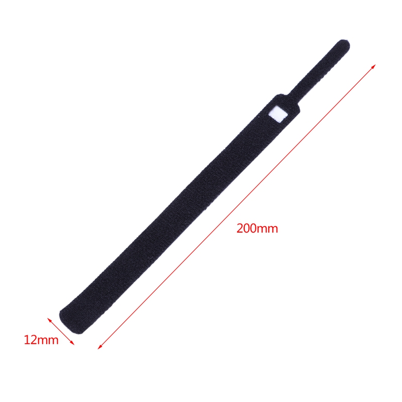 50Pcs 12X200Mm Nylon Reusable Cable Ties with Eyelet Holes Back To Back Cable Tie Nylon Hook Loop Fastener Management