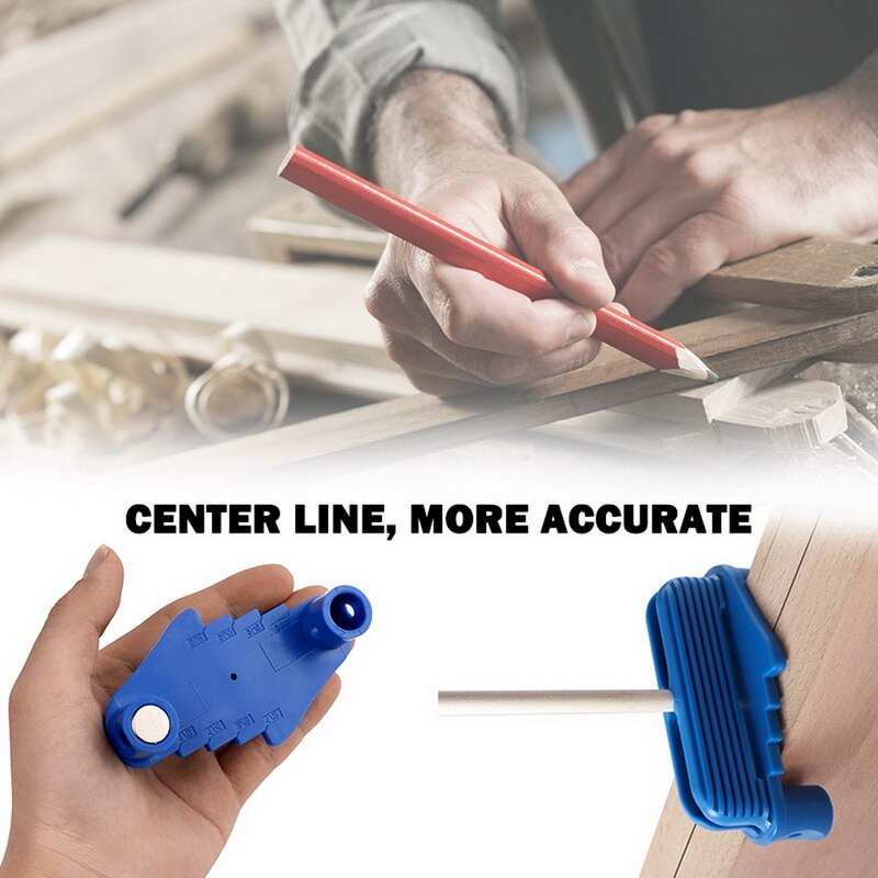 Centerline Gauge Finder Center Scriber Houtbewerking Marker Planner Draagbare Timmerman Afschrijven Tool Marker Uitlijning Meting