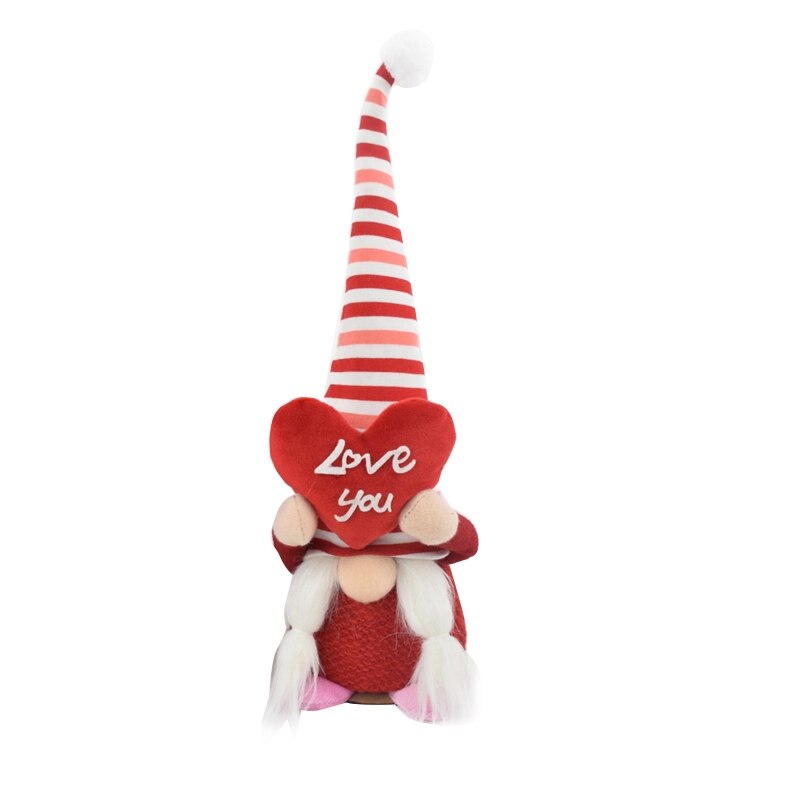 Valentine's Day Glowing Doll Love Heart/Love Heart Plush Toy Rudolph Goblin Home Decors Year Birthday for Lover: girl