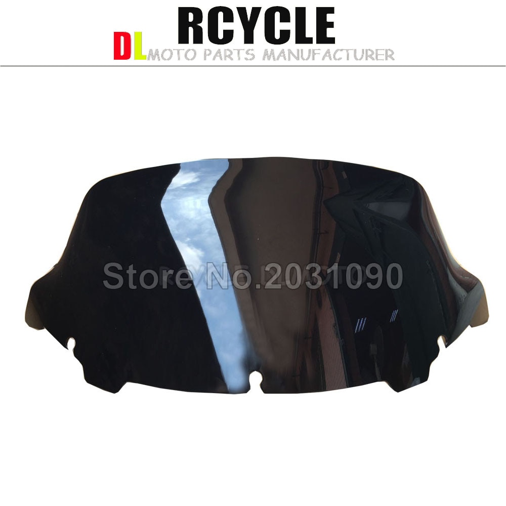 Donkere rook 10 " wave windscherm voor harley davidson motorfiets touring voor flhtcu flhx flhtk flhxs
