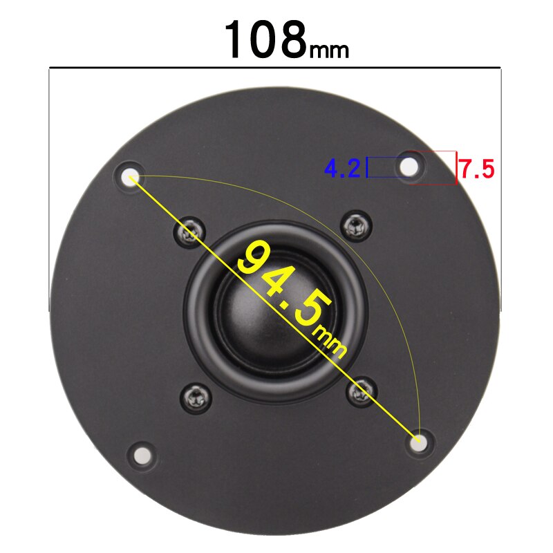 HIFIDIY LIVE 4~4.5 Inch Tweeter Speaker Unit Black Silk membrane 4/8OHM 30W ATreble Loudspeaker B1-95/100/103/104/108/110/116mm: 4 OHM / B1-108