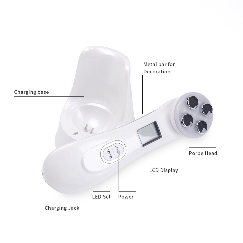 5in1 RF & ems Radio Mesotherapie Elektroporation Gesicht Schönheit Stift Radio Frequenz LED Photon Gesicht Haut Verjüngung Entferner Falten
