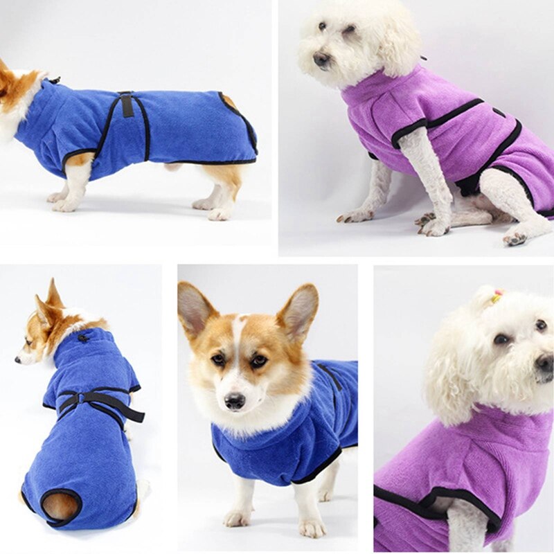 Einfarbig Haustier Bademantel Katze Hunde Winter Mantel Schlecht Pyjama Mikrofaser Saugfähigen Trocknen Handtuch für Alle Hund Rassen Pitbull Kleidung