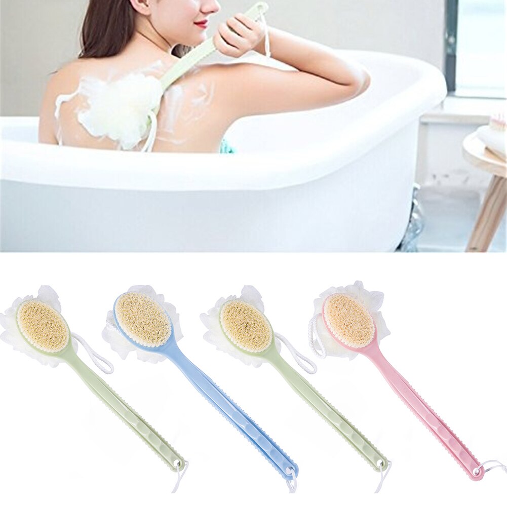 1Pc Zachte Haren Massage Borstel Lange Steel Body Reiniging Douche Gereedschap Bad Lelie Dode Huid Body Massage Borstel Bad borstel