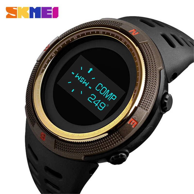 Skmei outdoor sporthorloge stappenteller calorie fitness dameshorloges kompas thermometer waterdichte digitale polshorloges 1360