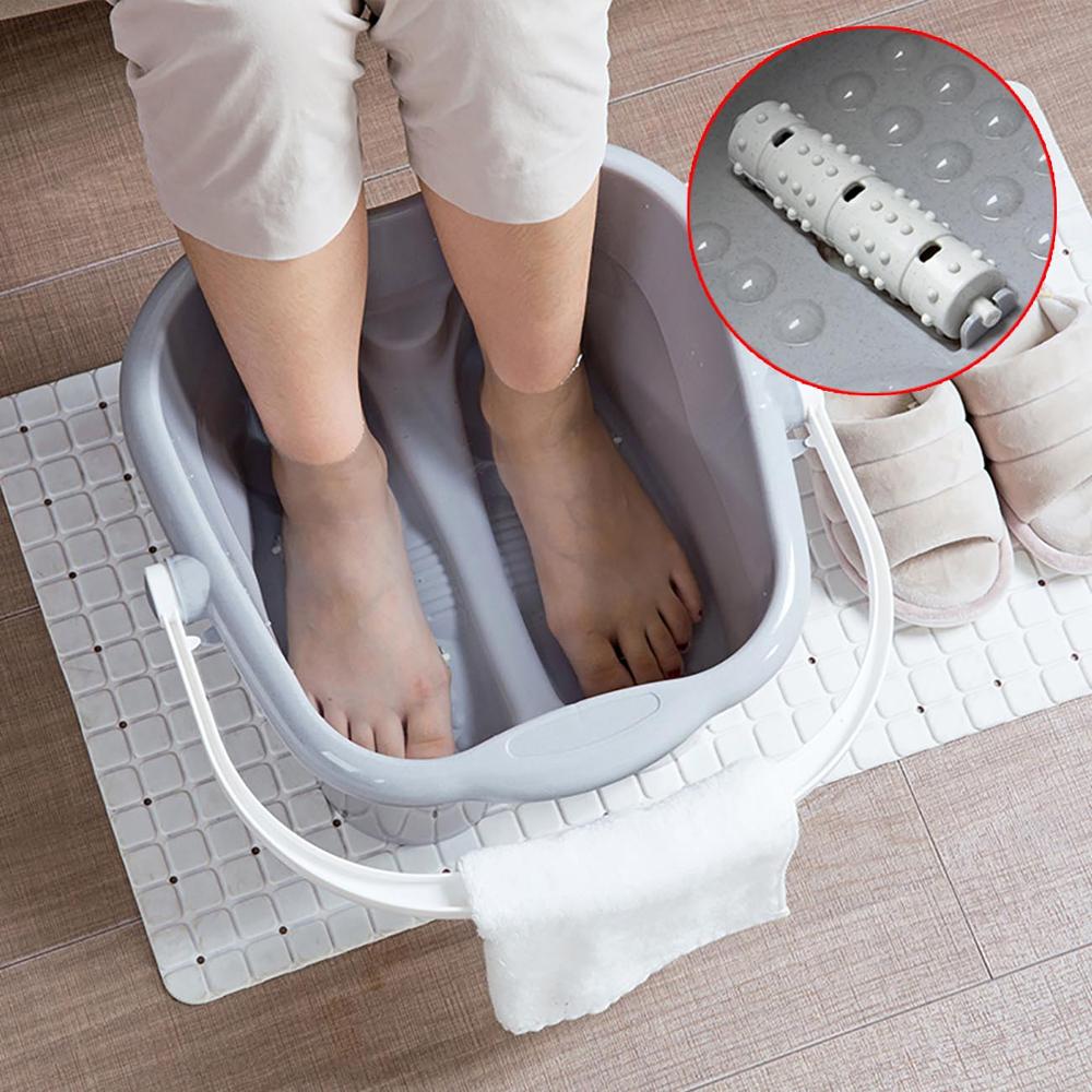 1PC Portable Plastic Foot Washing Bucket Japanese-style Foot Tub Massage Roller Foot Bucket Large Foot Bath Barrel Tool