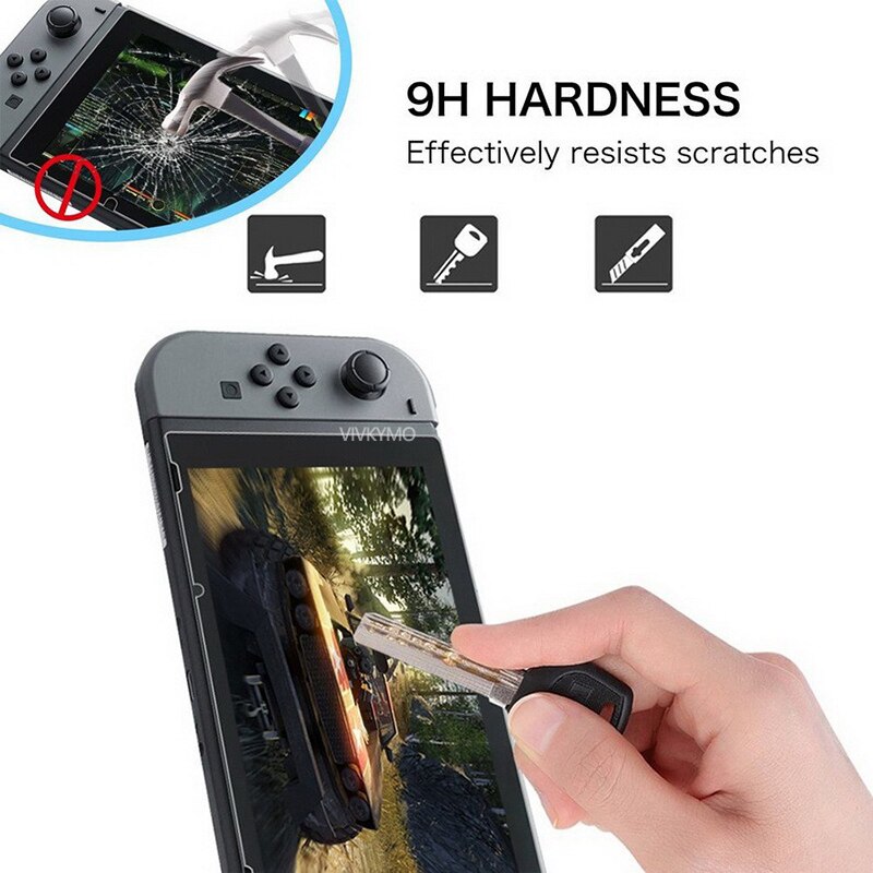 [ 4 stück] farbschutzfolie für nintendo switch, hochauflösende schutzfolie aus gehärtetem glas mit blaulichtfilter