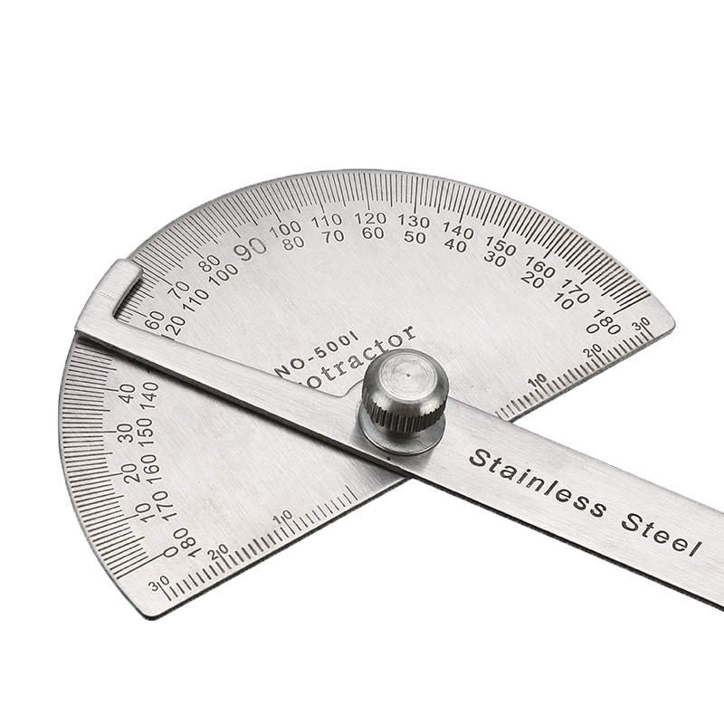 Edelstahl 180 ° Winkelmesser Winkel Finder Arm rotierend 10cm Messen Runde Kopf Allgemeine Werkzeug Handwerker Herrscher Goniometer Werkzeug