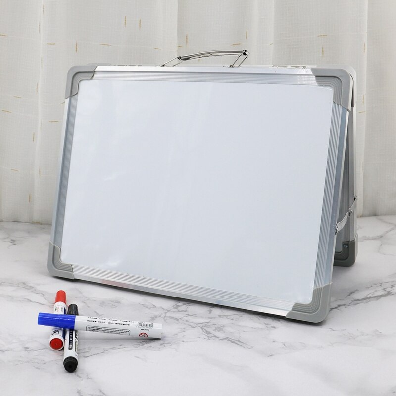 Magnetic Desktop Foldable Whiteboard Mini Easel Double Sided with Holder for Kid 77HA