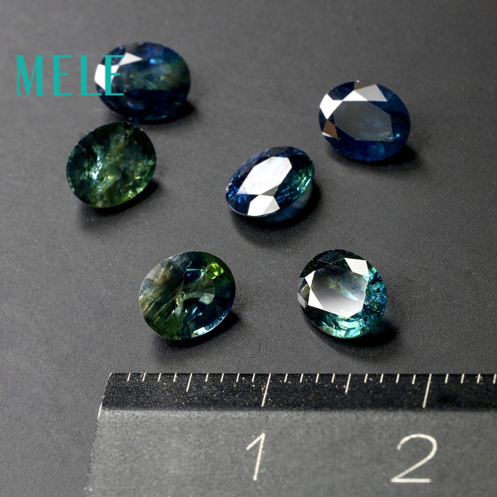 Natuurlijke Blauwe Saffier Losse Edelsteen Voor Sieraden Maken, 3*4-5*6Mm Ovale 0.3-0.8ct 2P Fijne Sieraden Diystones Met