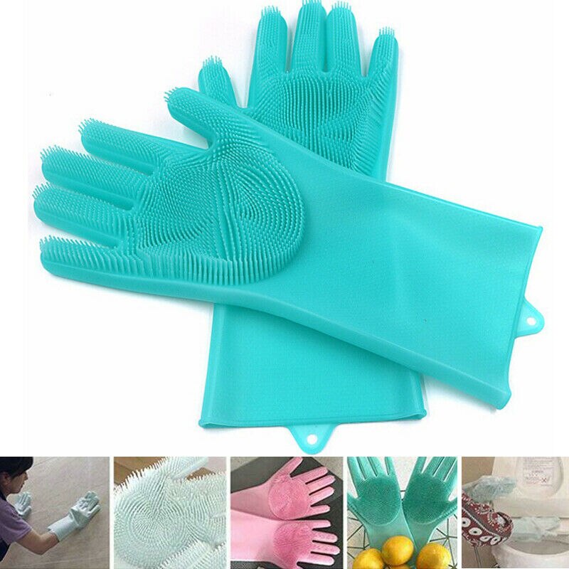 Gants de nettoyage de vaisselle antidérapants | 1 paire, gants de nettoyage de la vaisselle en caoutchouc de Silicone magique, gant de lavage de la vaisselle pour épurateur ménager, outil de nettoyage de la cuisine