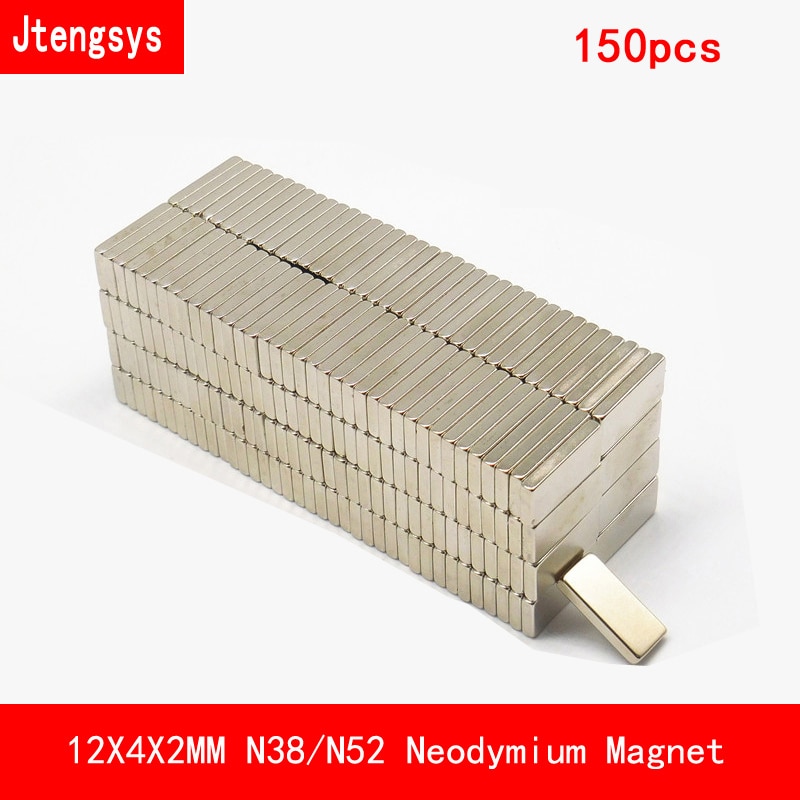 Jtengsys 150 PCS 12*4*2mm N38 N52 Strip sterke permanente Neodymium Magneet oppervlak verf nickle