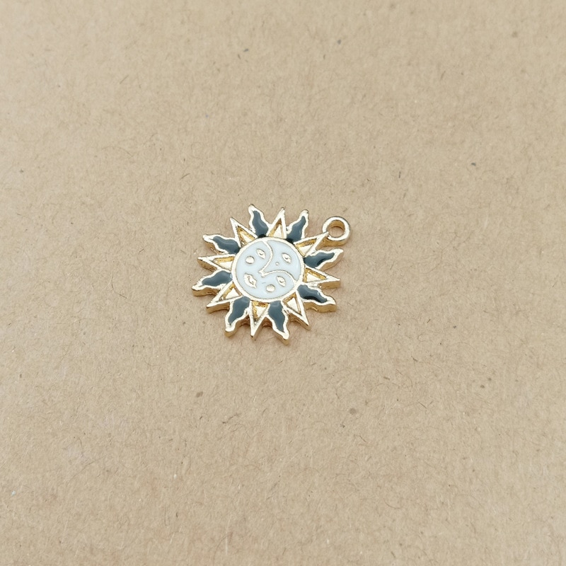 10 stk 14 x 17m gull farge tone sol øredobber charms armbånd kobling funn øredobber øredråper anheng