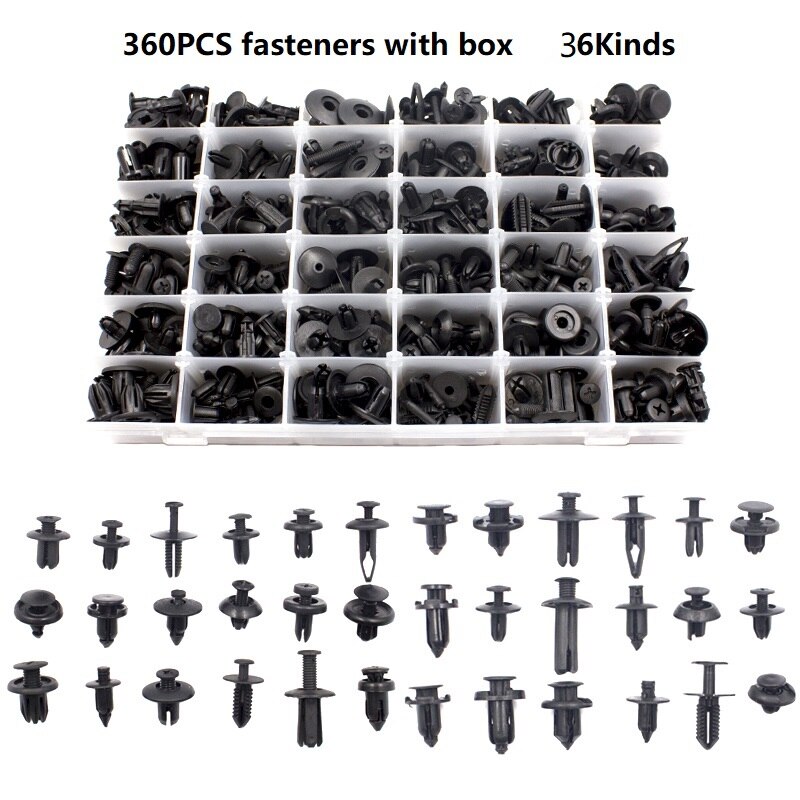 Mixed Car Self - tapping Screw Fast Wire Screw Metal Fastener Clip For All Auto Leaf Board Fender Bumper Rivets: K8-360pcs