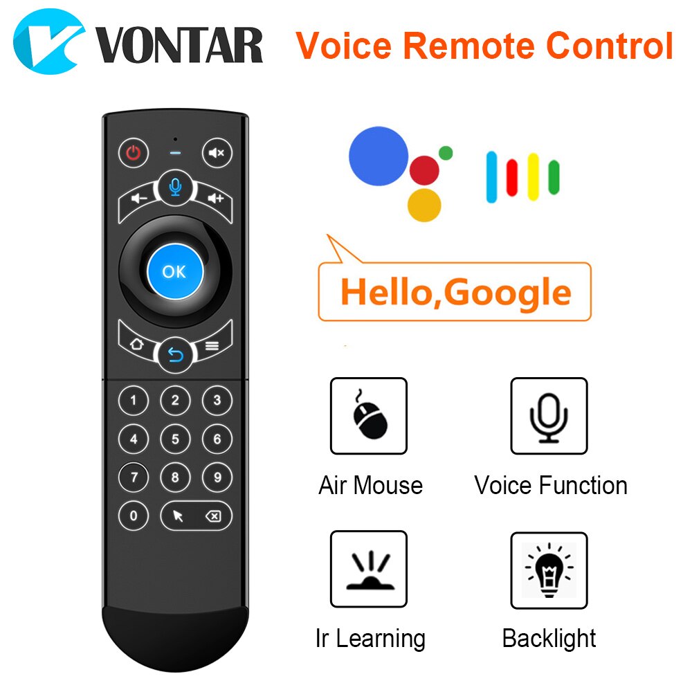 VONTAR – télécommande vocale G21 PRO, clavier sans fil 2.4G, souris Air avec gyro d&#39;apprentissage IR, pour Android TV Box H96 MAX X3 Pro: G21 Pro Blue