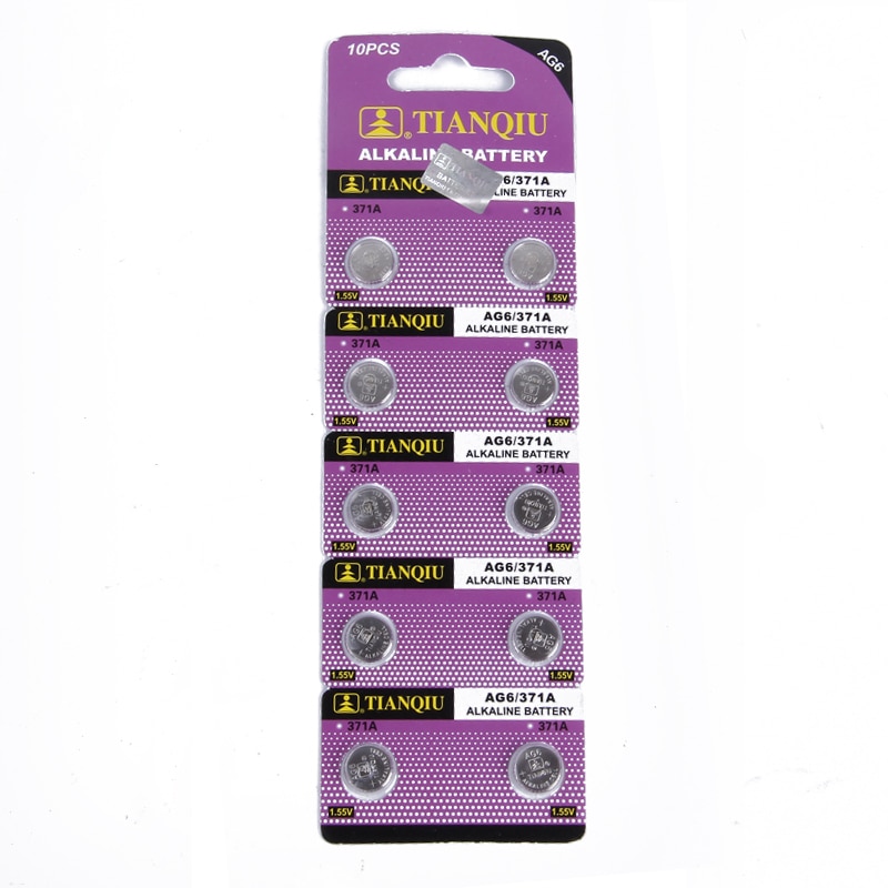 20 pièces 1.55 V AG6 370A/371A/LR920/LR69 Pile alcaline Pile Bouton