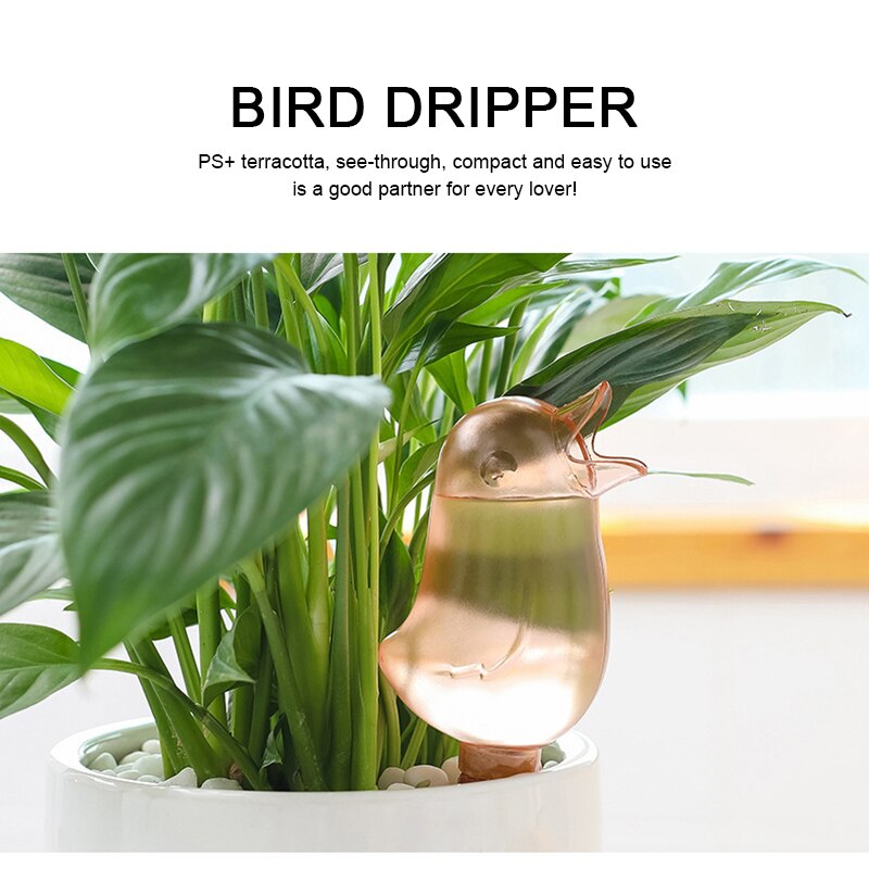 Sistema de riego por goteo en forma de pájaro, Kit de gotero para maceta de flores, semillas de jardín, florero de plantas, herramientas de bebedero automático, 1/2 Uds.