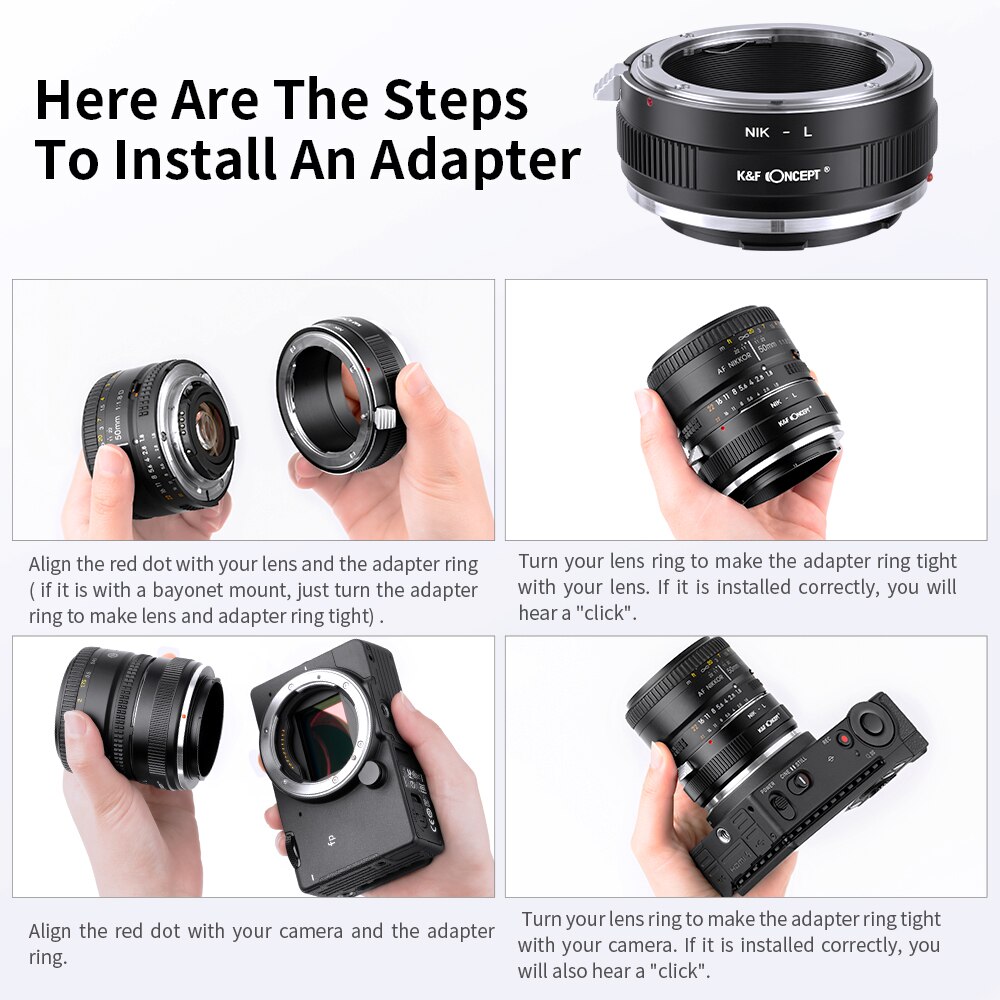 K&F Concept L/M-EOS R Bajonettadapter Objektiv Ring für Leica M LM