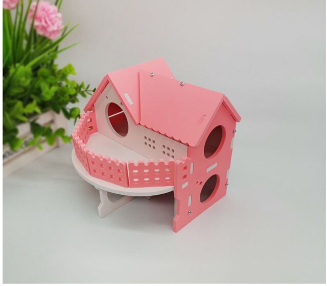 Puinen hamsterin pesä makuutalo koti luksushäkki lemmikki tee itse piilopaikka kota lelu pieni eläintarvikkeet hamsterin piilopaikka: 6