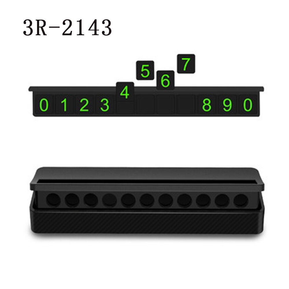 Car Luminous Temporary Parking Card Night Phone Number Card Universal Hidden Auto Mobile Temporary Stop Sign Interior