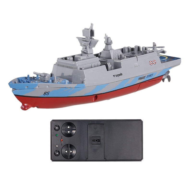 2.4GHZ Mini Electric Sports Remote Control Ship Aircraft Carrier Ship Model Ship Toy: Gray red