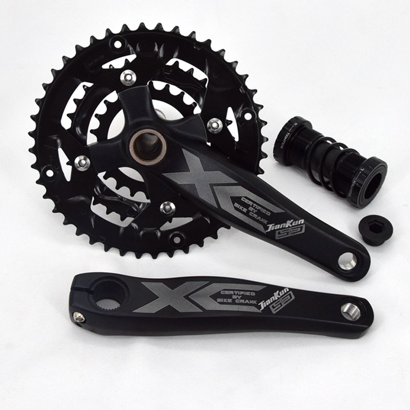 1 Pair JIANKUN 27 Speed Bike Crank Set 22/32/44T Bicycle Crank Set Hollow Tooth Plate 170mm Bicycle Crankset Sprocket