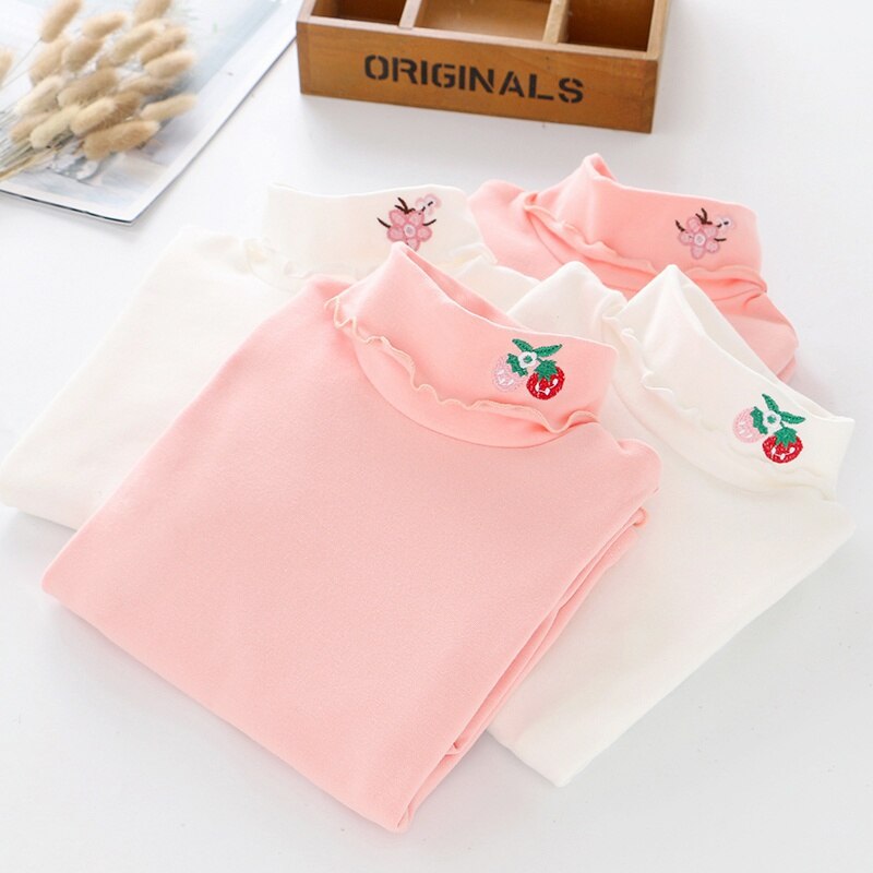 Baby Girl Cute Long Sleeve Autumn T-Shirts Kids Embroidery Floral Printed Tops Tees Casual Blouse