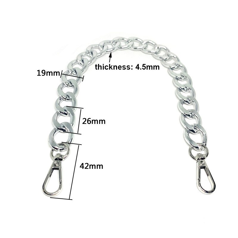 100/110/120 cm tas metalen ketting met gespen zilver goud