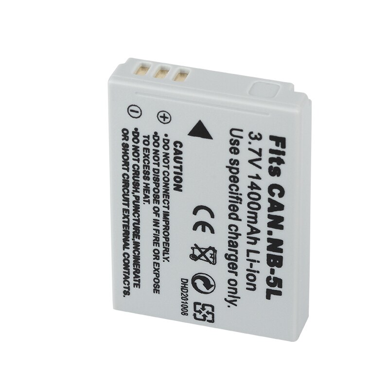 Dinto 1pc NB-5L NB5L NB 5L 1400mAh 3.7V Digital Camera Rechargeable Battery for Canon IXUS 800 IS 850 900 TI 950 960/970 980 860