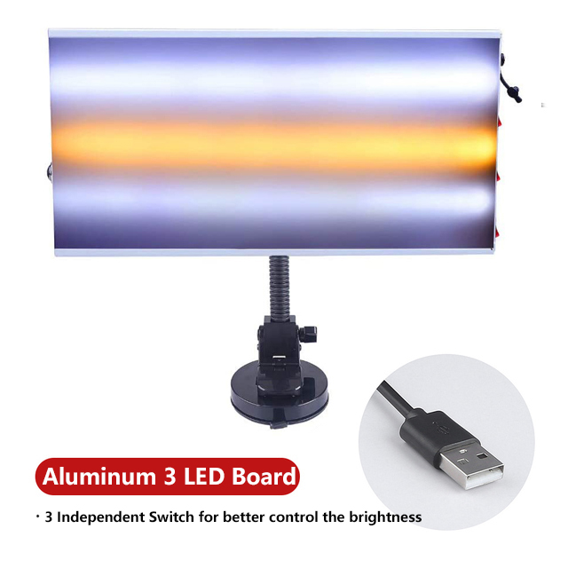 Reflector de abolladuras PDR, lámpara LED, tablero de línea, herramientas de reparación de abolladuras, Detector de abolladuras, uso para eliminar abolladuras de carrocería de coche: GOLD