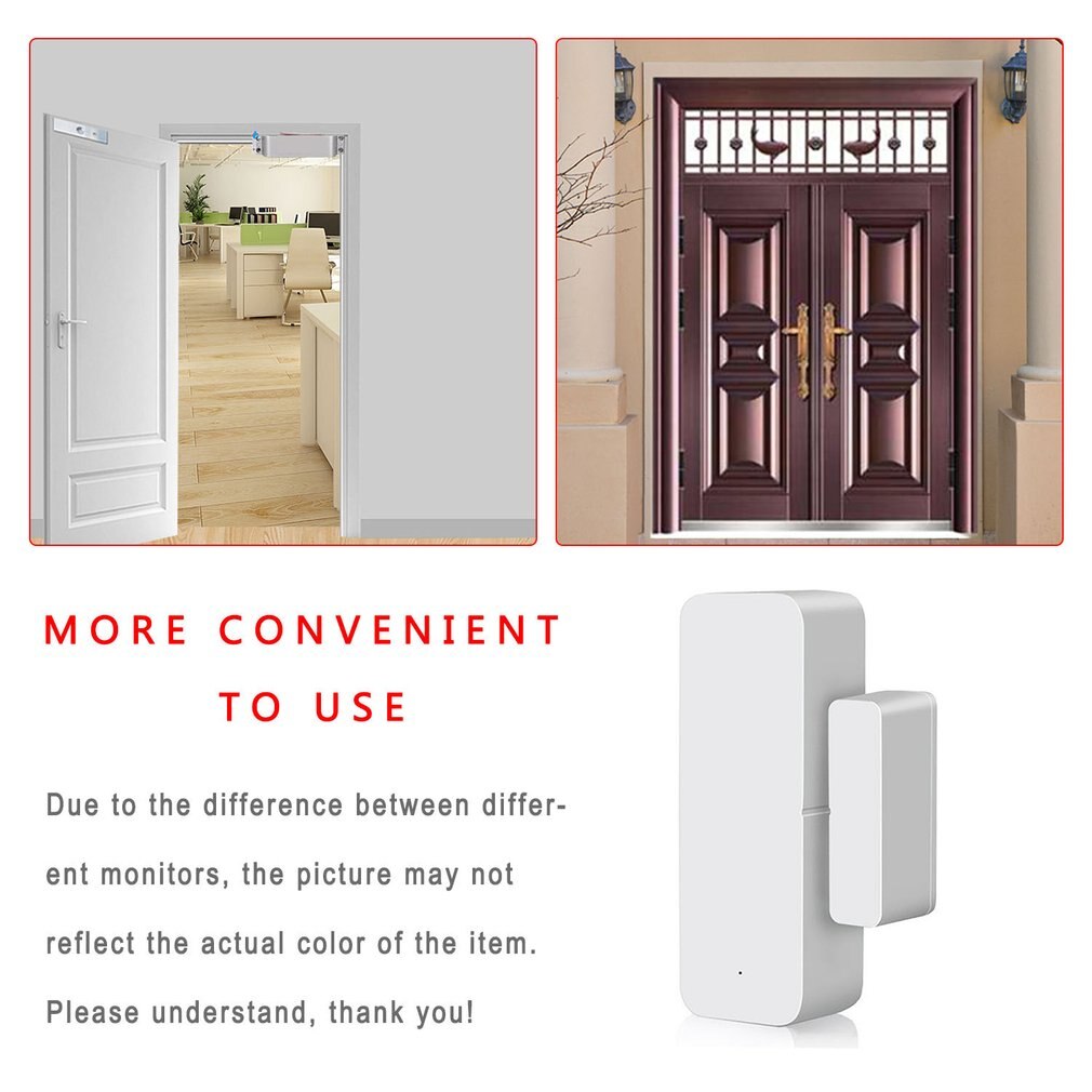 WiFi Door Sensor Smart Door Open/Closed Detectors Smartlife APP Wifi Window Sensor Work App Notification Alert Alarm Automation
